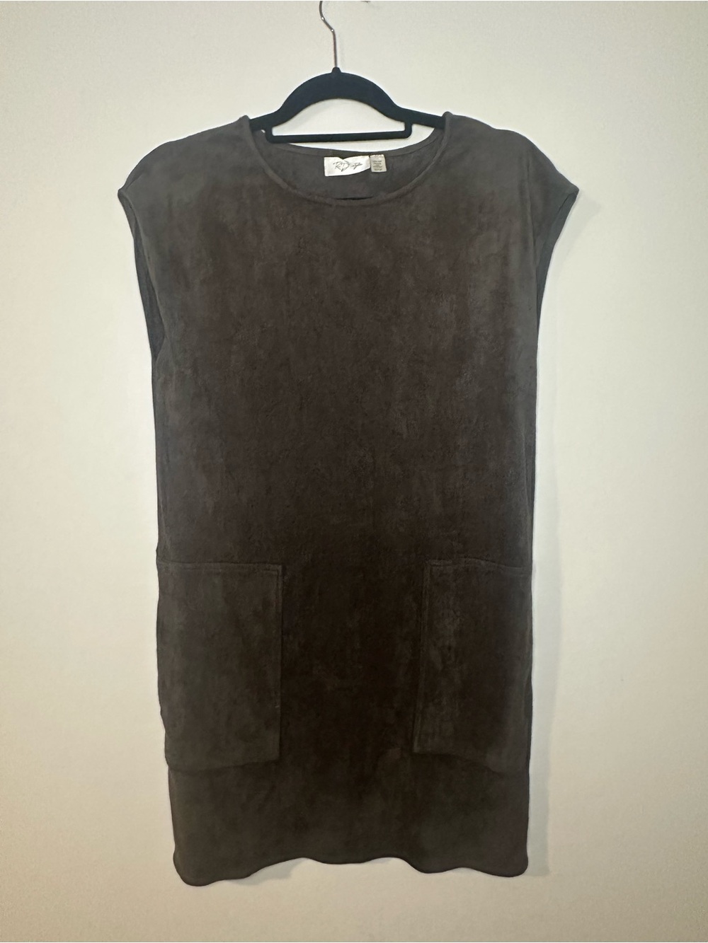 RD Style Mini Shift Dress in Dark Brown Suede